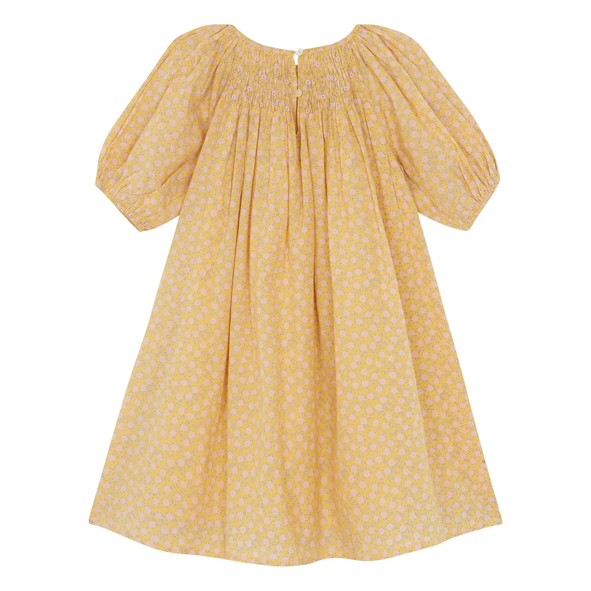 Bonton - Nala Fleurie Gerafftes Kleid | Gelb