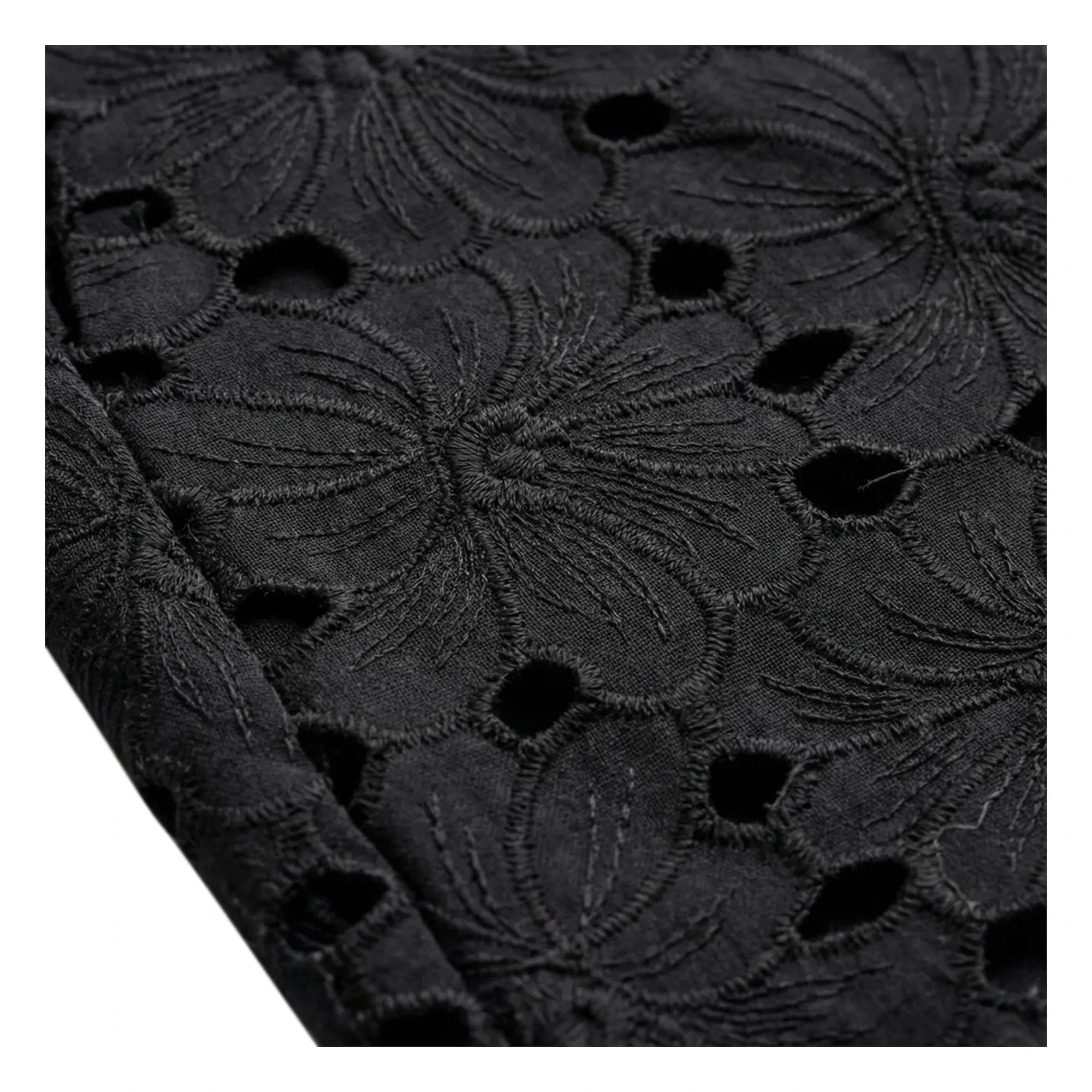 BELLEPIECE - Sizilien Baumwolle Bestickte Hose | Schwarz