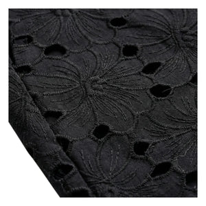 BELLEPIECE - Sizilien Baumwolle Bestickte Hose | Schwarz