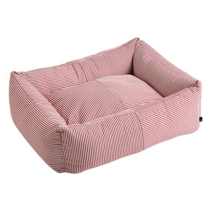 Hay - Gestreiftes Hundebett | Rot