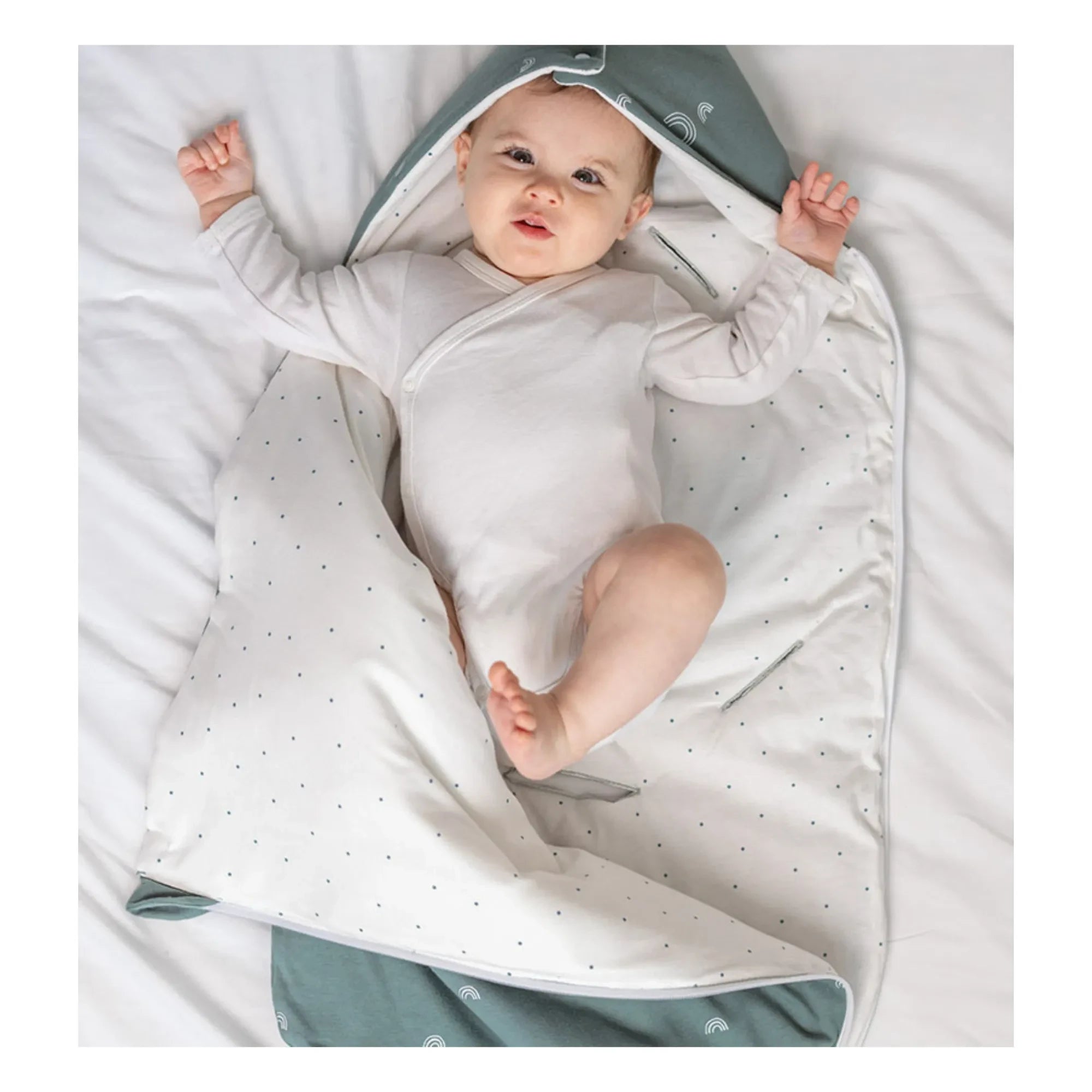 Les Petites Billes – Beidseitiges Ganzjahres-Babynest | Grün
