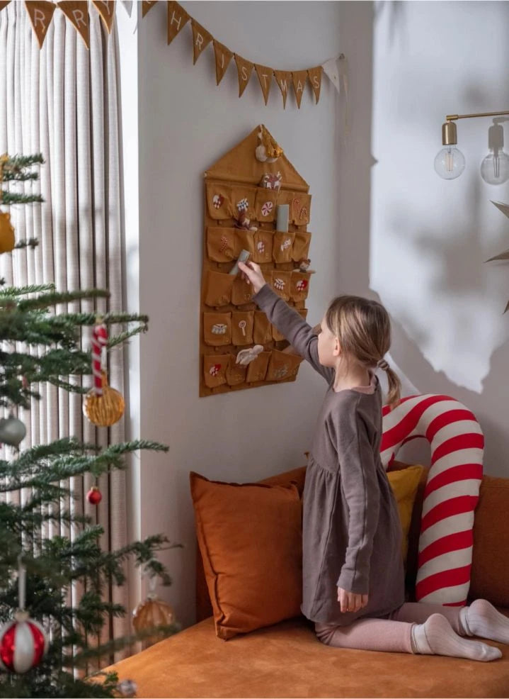Fabelab - Bestickter Baumwoll-Adventskalender | Senf
