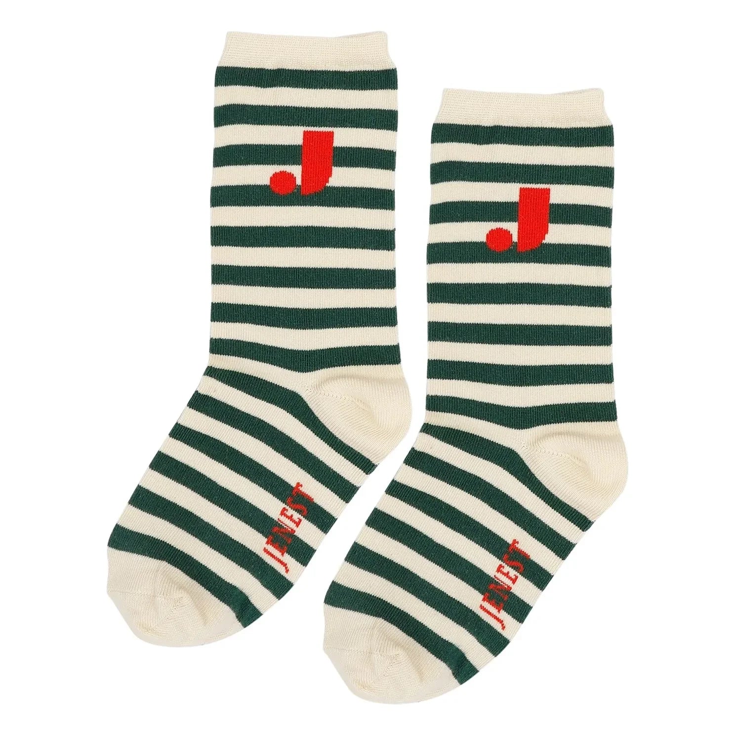 Jenest - J-Streifen-Organische-Baumwoll-Socken | Chromgrün