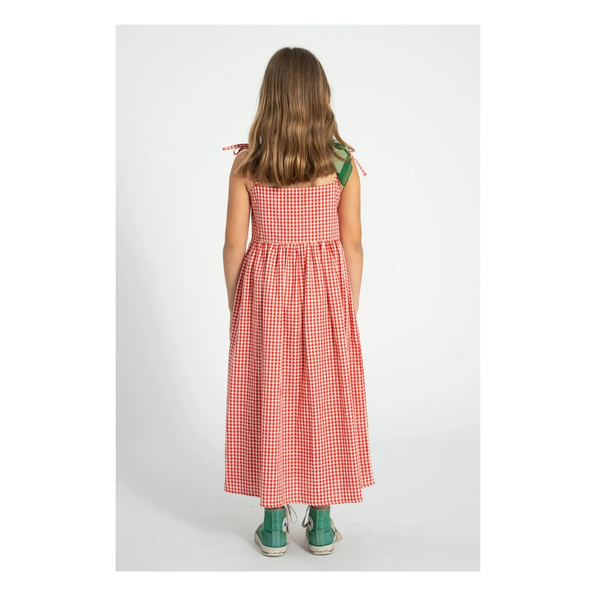 Piupiuchick - Maxikleid aus Bio-Baumwolle mit Gingham-Muster | Rot