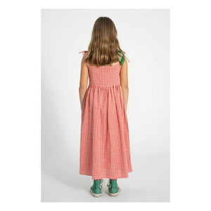 Piupiuchick - Maxikleid aus Bio-Baumwolle mit Gingham-Muster | Rot