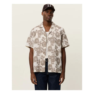 Les Deux - Lesley Jacquard Kurzarmhemd | Creme