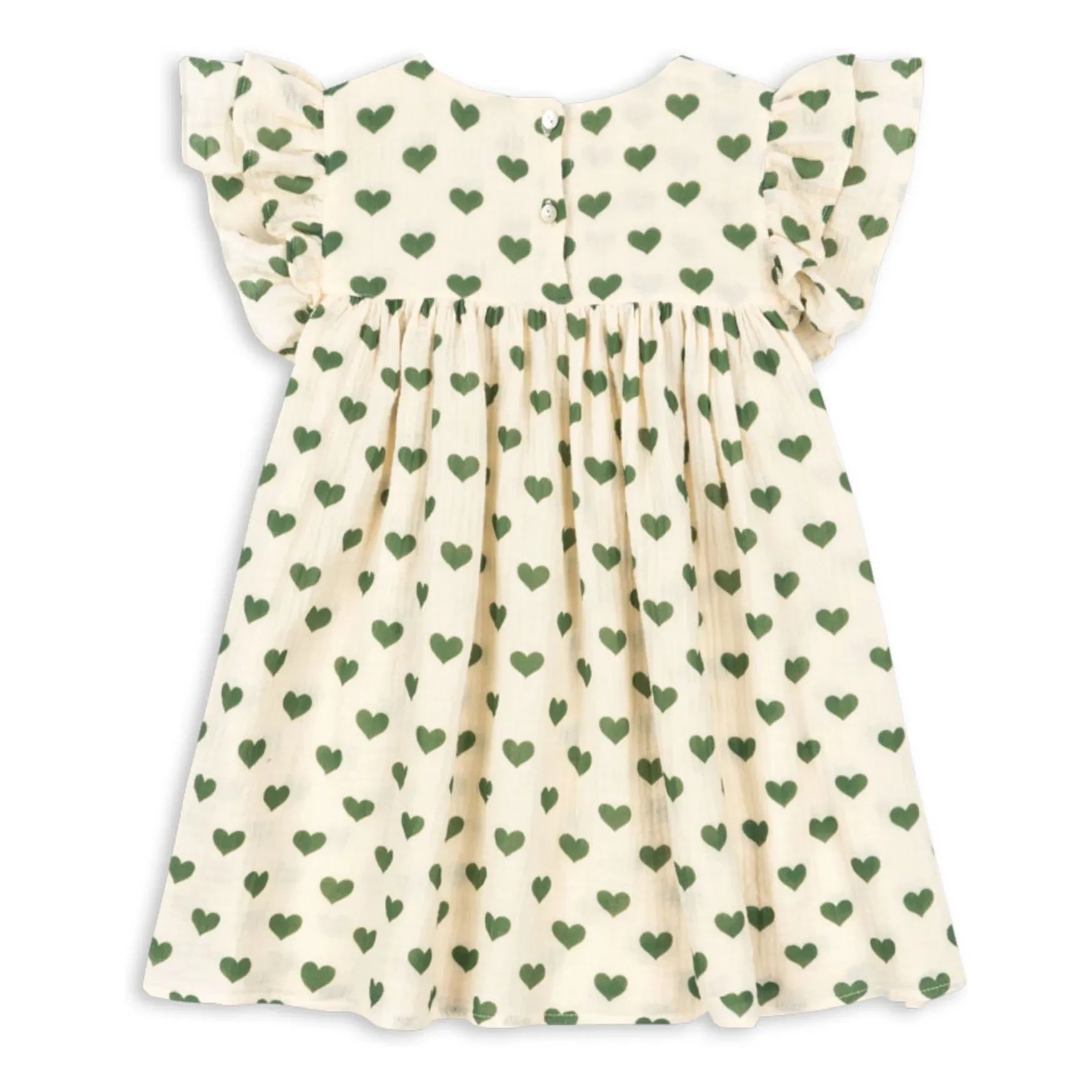 Konges Sløjd - Coco Hearts Bio-Baumwollkleid | Ecru