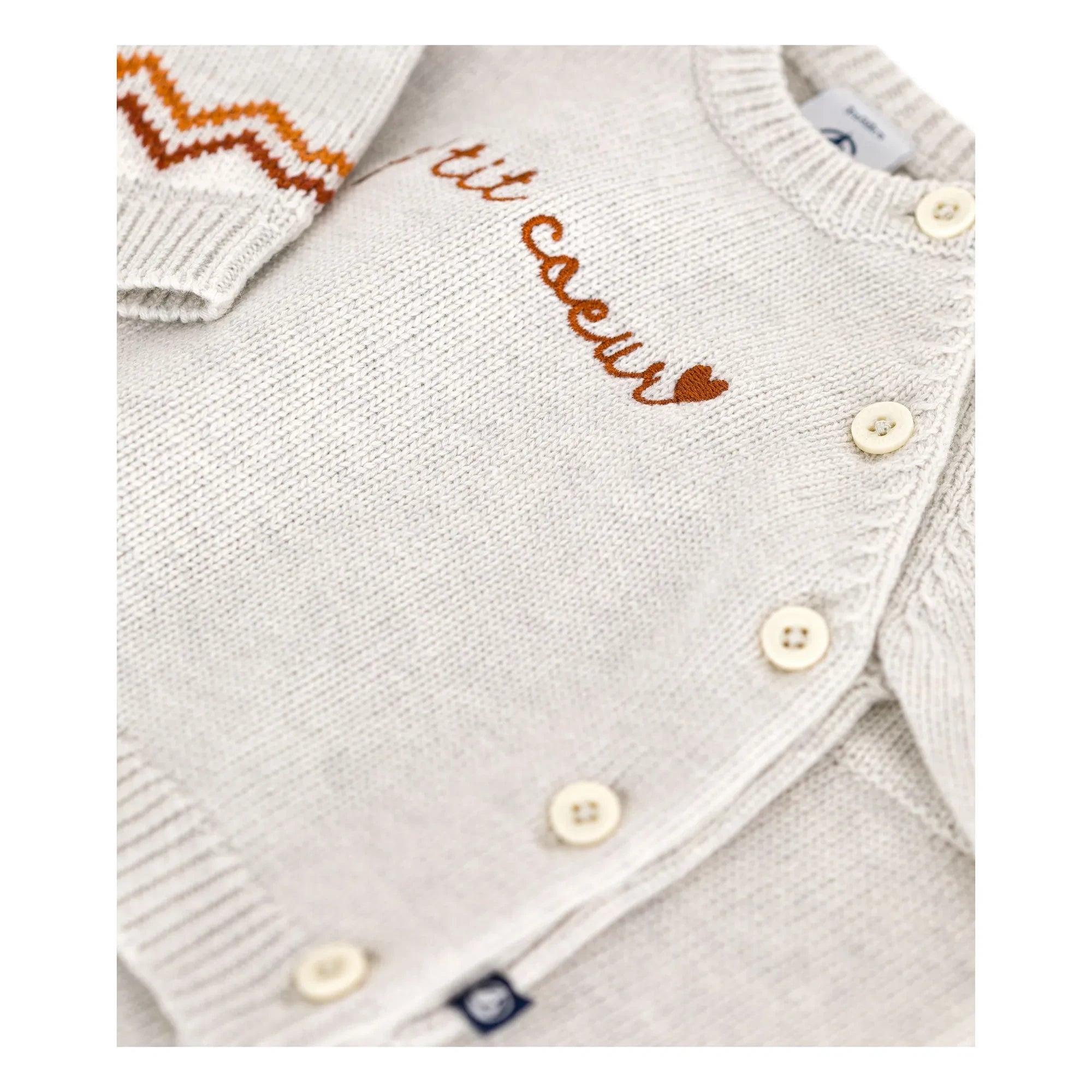 Petit Bateau - P'tit Cœur Wollpullover und Hose | Melierter Beige