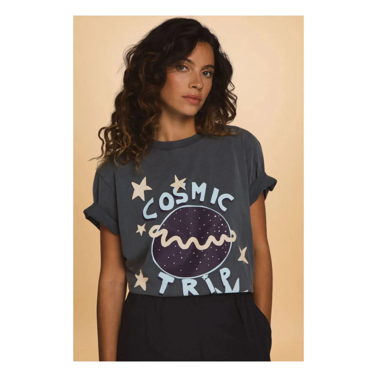 Elise Chalmin - Cosmic Trip Baumwoll-T-Shirt | Grau
