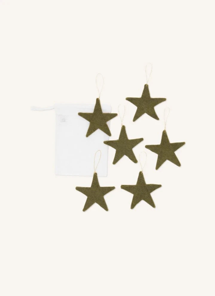 Muskhane - Filz "Shooting Stars" Girlande | Moss Green
