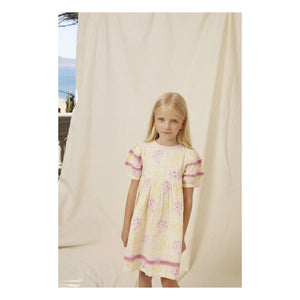 Bebe Organic - Besticktes Lätzchenkleid Alba | Gelb