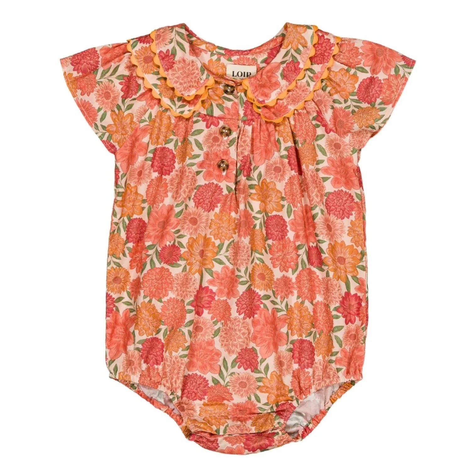 Loir - Toinette Fleurs Bio-Baumwoll Strampler | Koralle