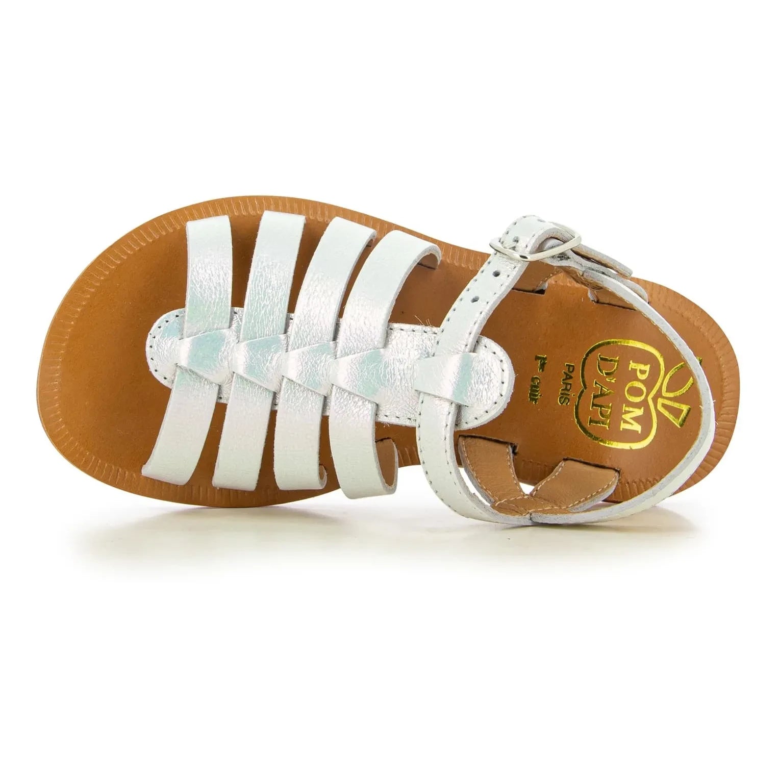 Pom d'Api - Plagette Riemchensandalen | Weißer Satin