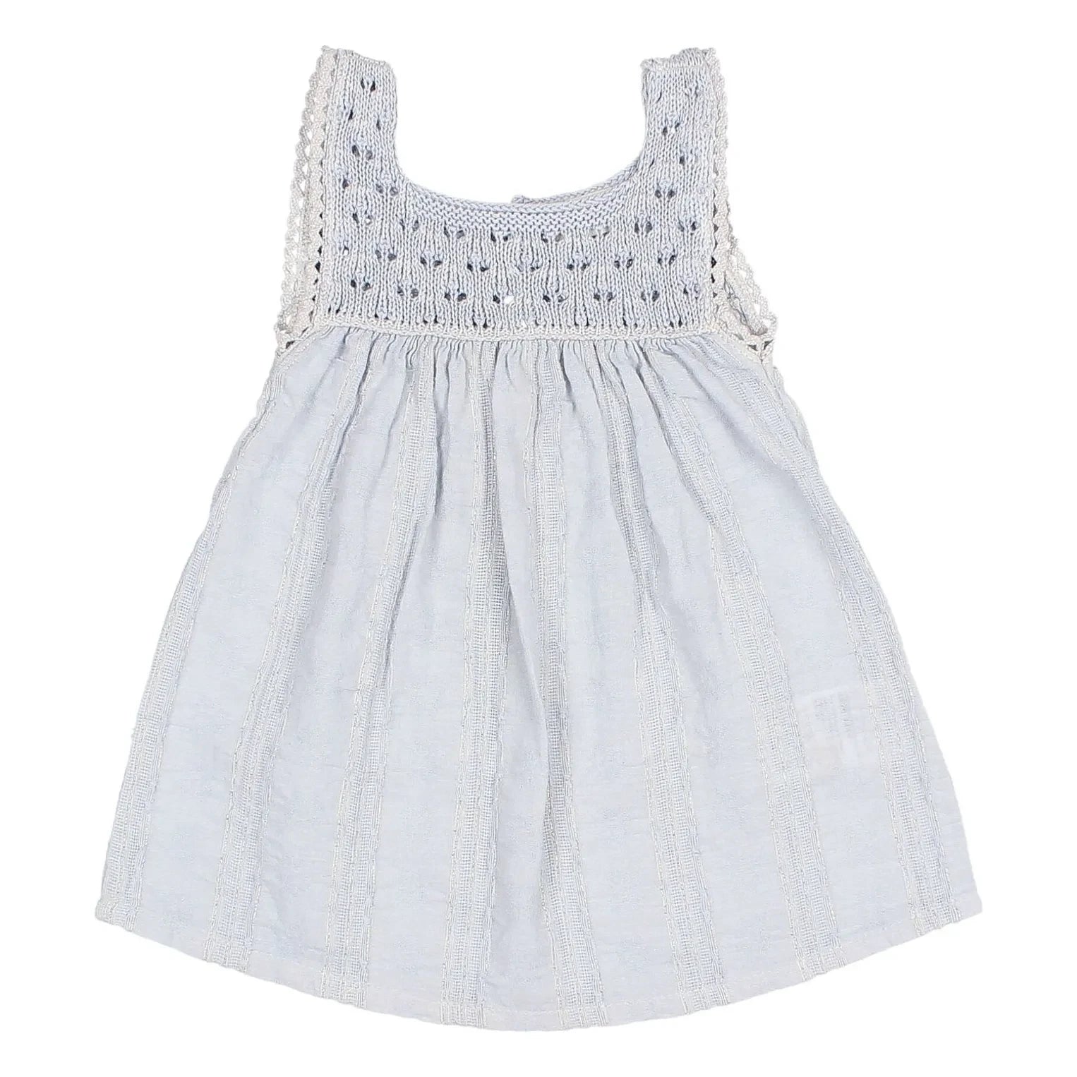 Búho - Boho Lurex Bio-Baumwollkleid | Hellblau