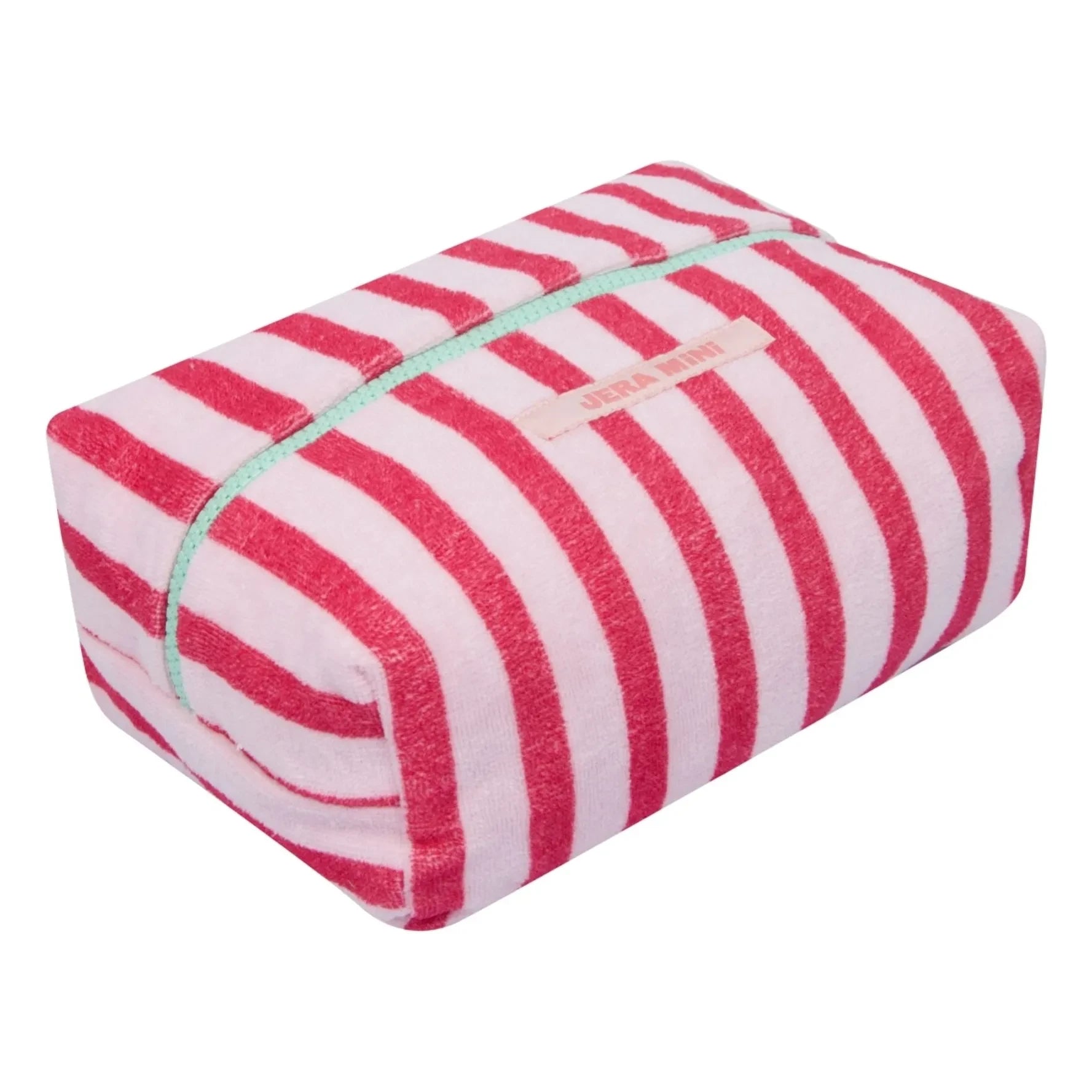 Jera Mini - Kosmetiktasche aus gestreiftem Frottee | Rosa