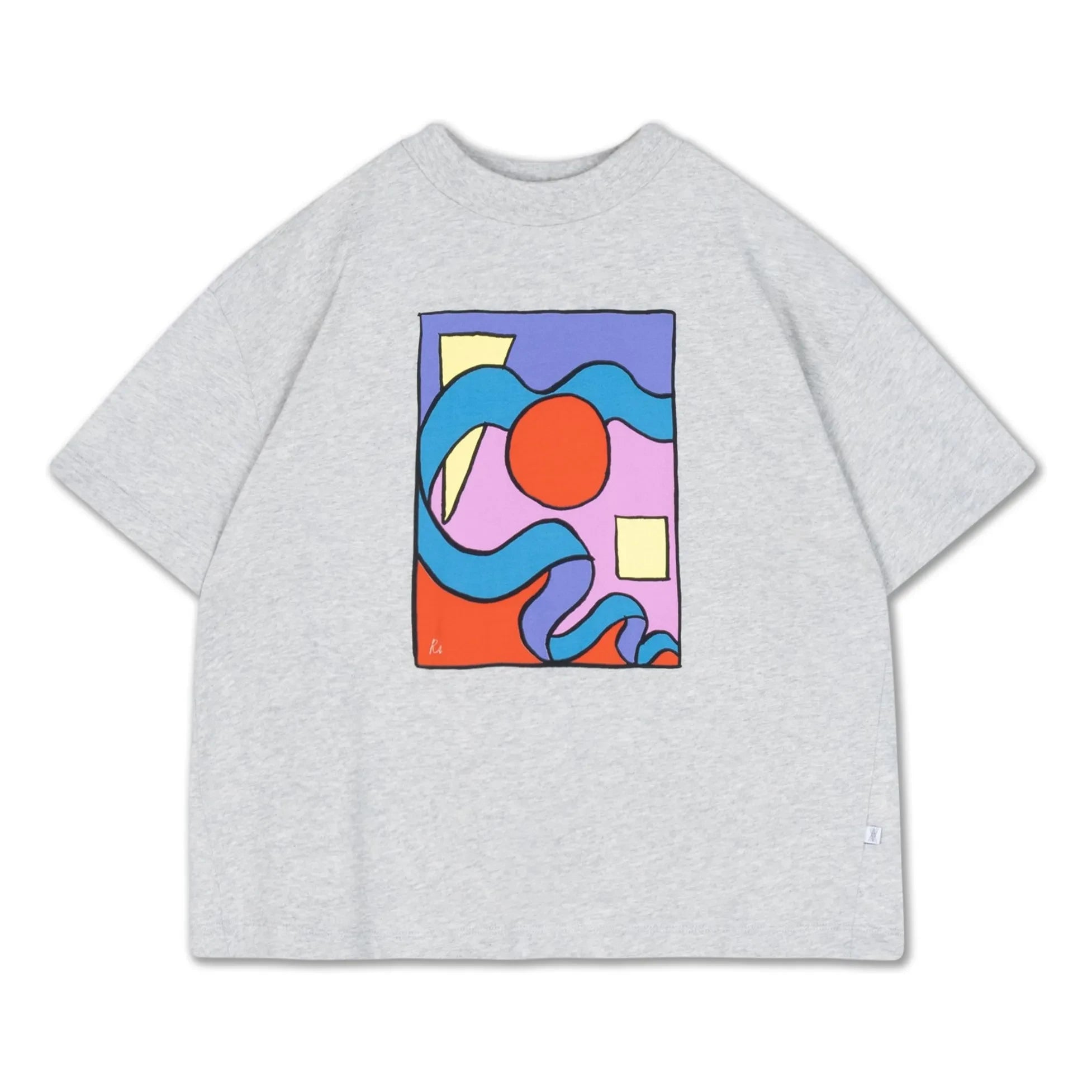 Repose AMS - Boxy Fit Organisches Baumwoll-T-Shirt | Grau Meliert