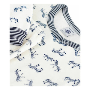 Petit Bateau - Zebra Bio-Baumwolle Pyjama | Ecru