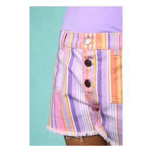 Favorite People - Ricotta Gestreifte Shorts | Lila
