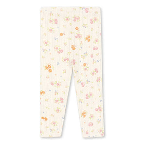 Konges Sløjd - Minnie Cord-Leggings mit Blumenmuster Bio-Baumwolle | Ecru