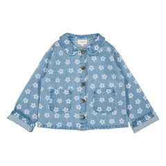 Louis Louise - Geblümte Braune Jeansjacke | Hellblau