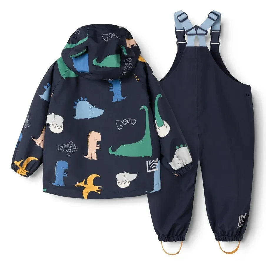 Liewood - Manu Dinosaurs Regenbekleidungs-Set Hergestellt aus recycelten Fasern | Dunkelblau