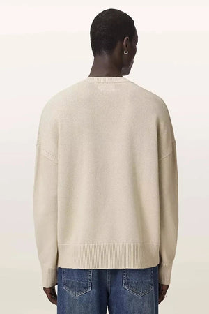 AllSaints erkek pamuklu oversize sweatshirt CROSSED