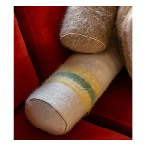 The Socialite Family - Adri gestreiftes Mohair-Kopfkissen | Gelb