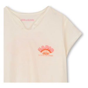Zadig & Voltaire – Tunika-T-Shirt „Heart On Fire“ | Ecru