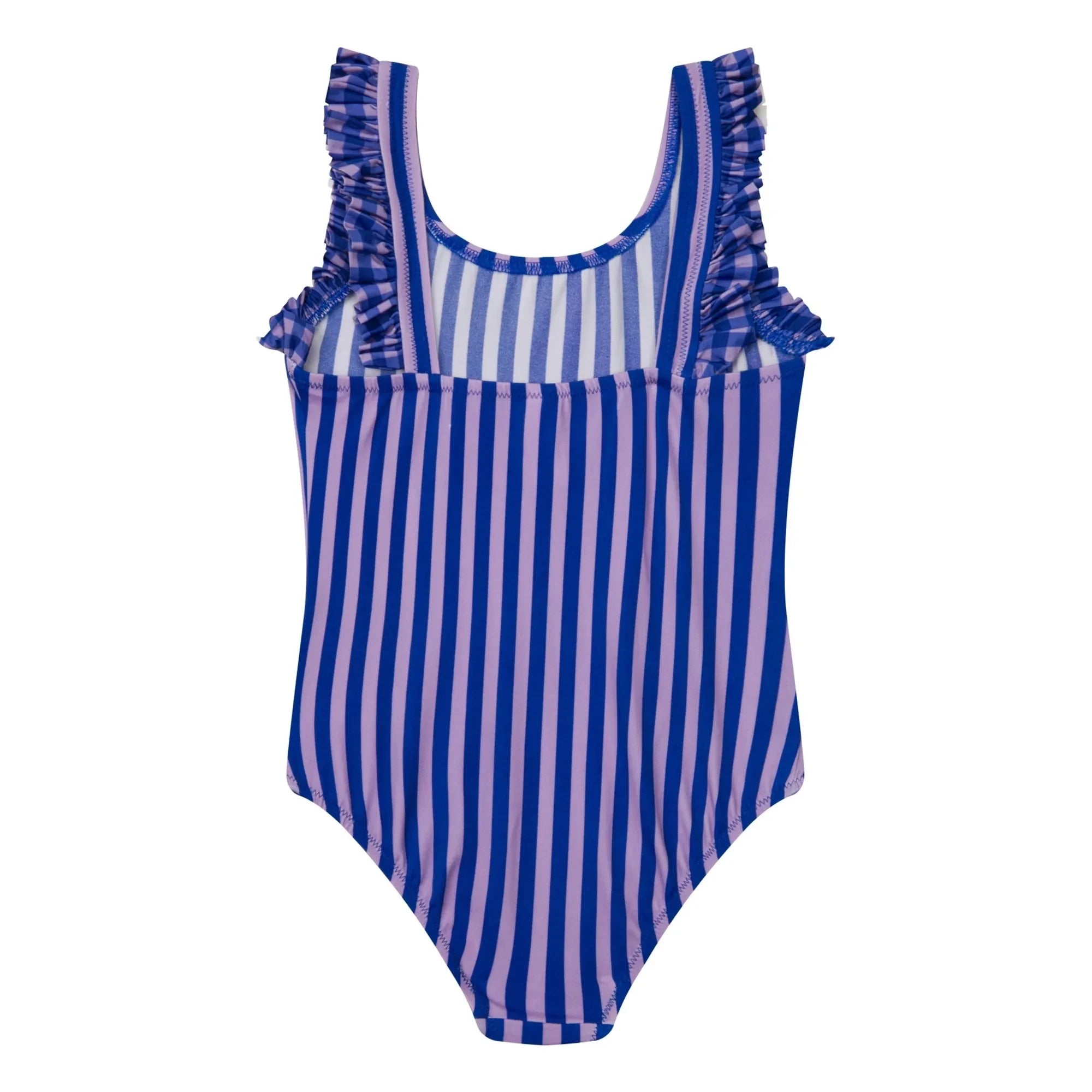 Jera Mini - Gestreifter Rüschen-Badeanzug | Marineblau