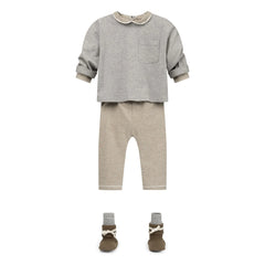 Gray Label - Gestreifte Leggings Mini Bio-Baumwolle | Khaki-Braun