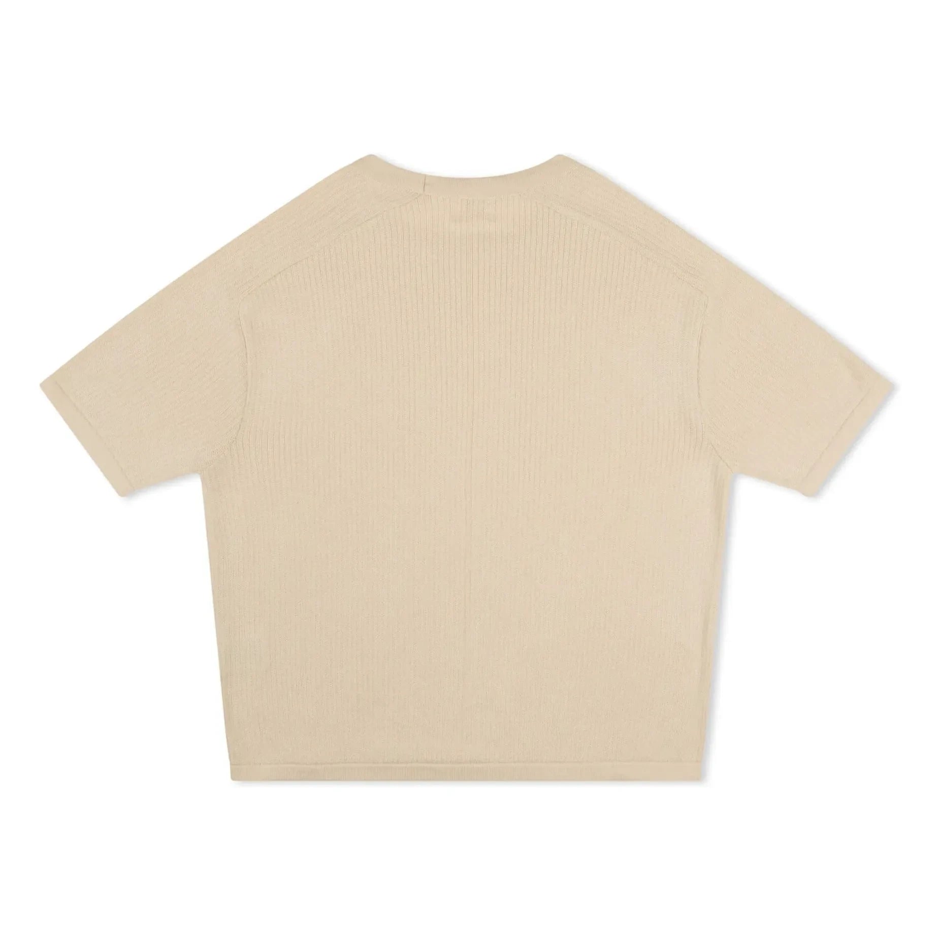 Matona - Kastenförmiges T-Shirt aus dünnem Strick aus Bio-Baumwolle | Creme