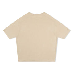 Matona - Kastenförmiges T-Shirt aus dünnem Strick aus Bio-Baumwolle | Creme