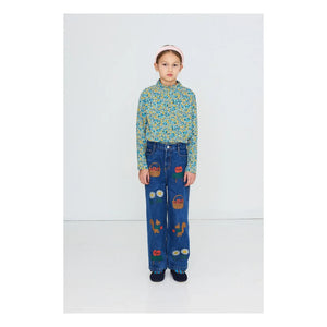 Tinycottons – Gerippter Rollkragenpullover aus Bio-Baumwolle mit Streifen | Blau