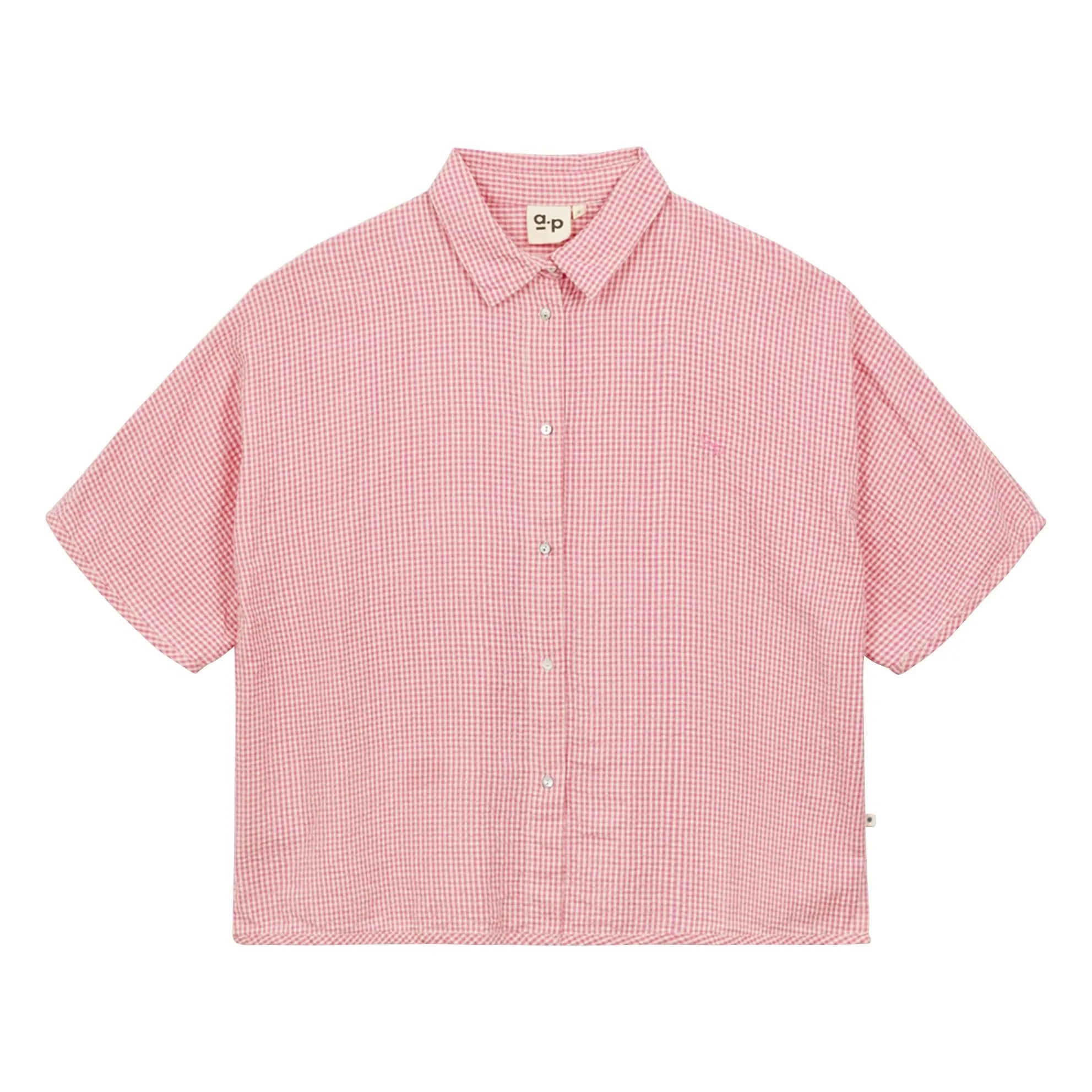 a.p - Gestreiftes Baumwollhemd | Rosa