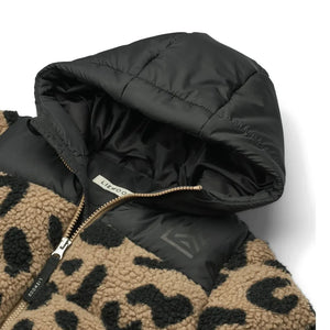 Liewood - Niko Sherpa-Jacke im Leopardenmuster aus recycelten Fasern | Braun