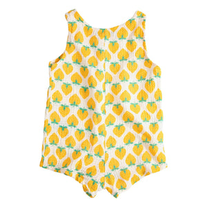 Bobo Choses - Erdbeere Bio-Baumwoll Musselin Strampler | Ecru