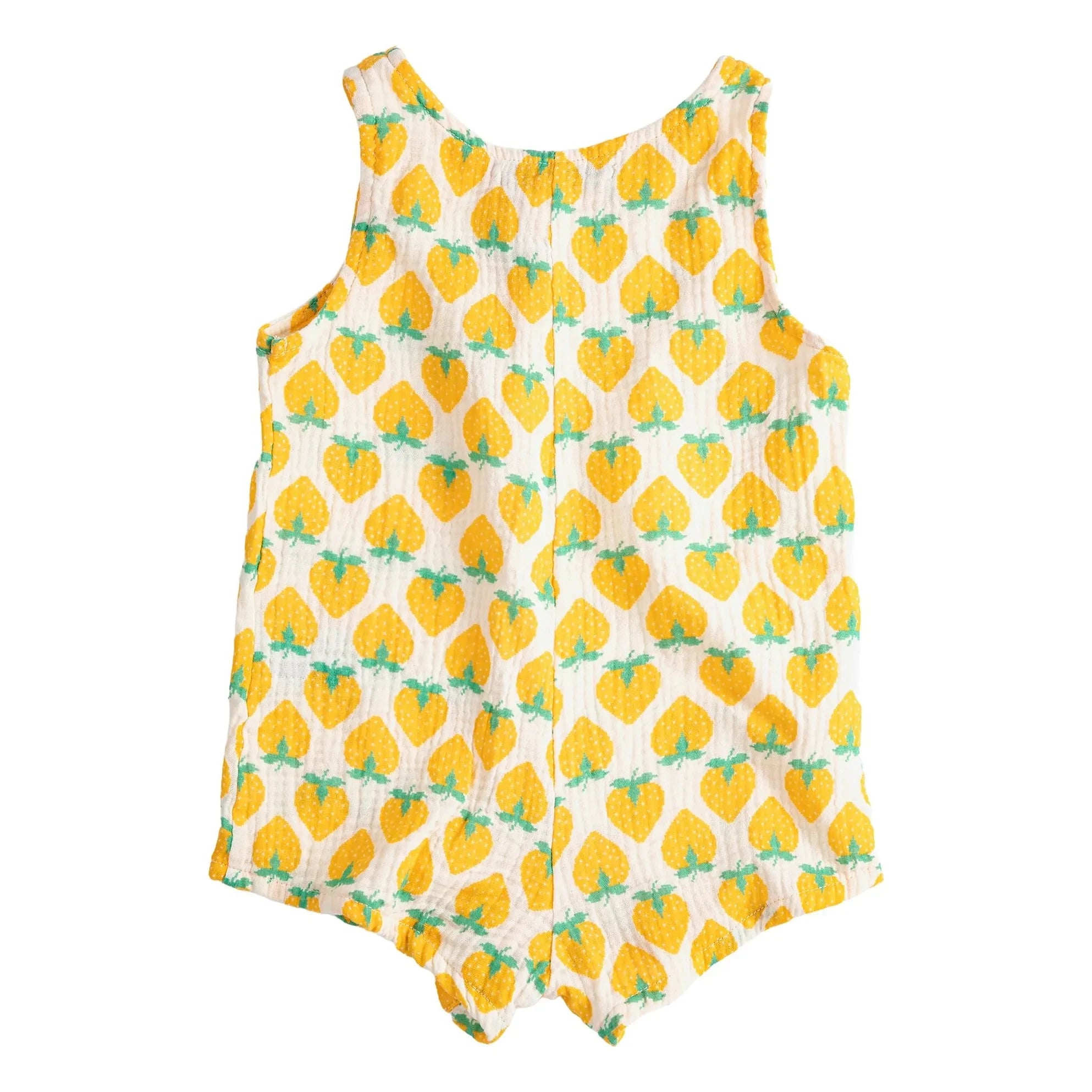 Bobo Choses - Erdbeere Bio-Baumwoll Musselin Strampler | Ecru
