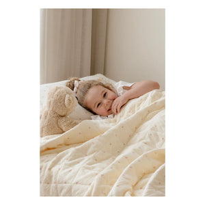 Soft Spot - Ribana gesteppte Decke aus Bio-Baumwolle | Ecru