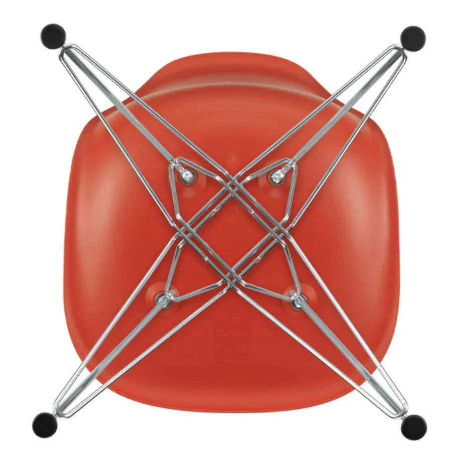 Vitra - DSR Plastikstuhl - Chromgestell - Charles & Ray Eames | Mohnrot