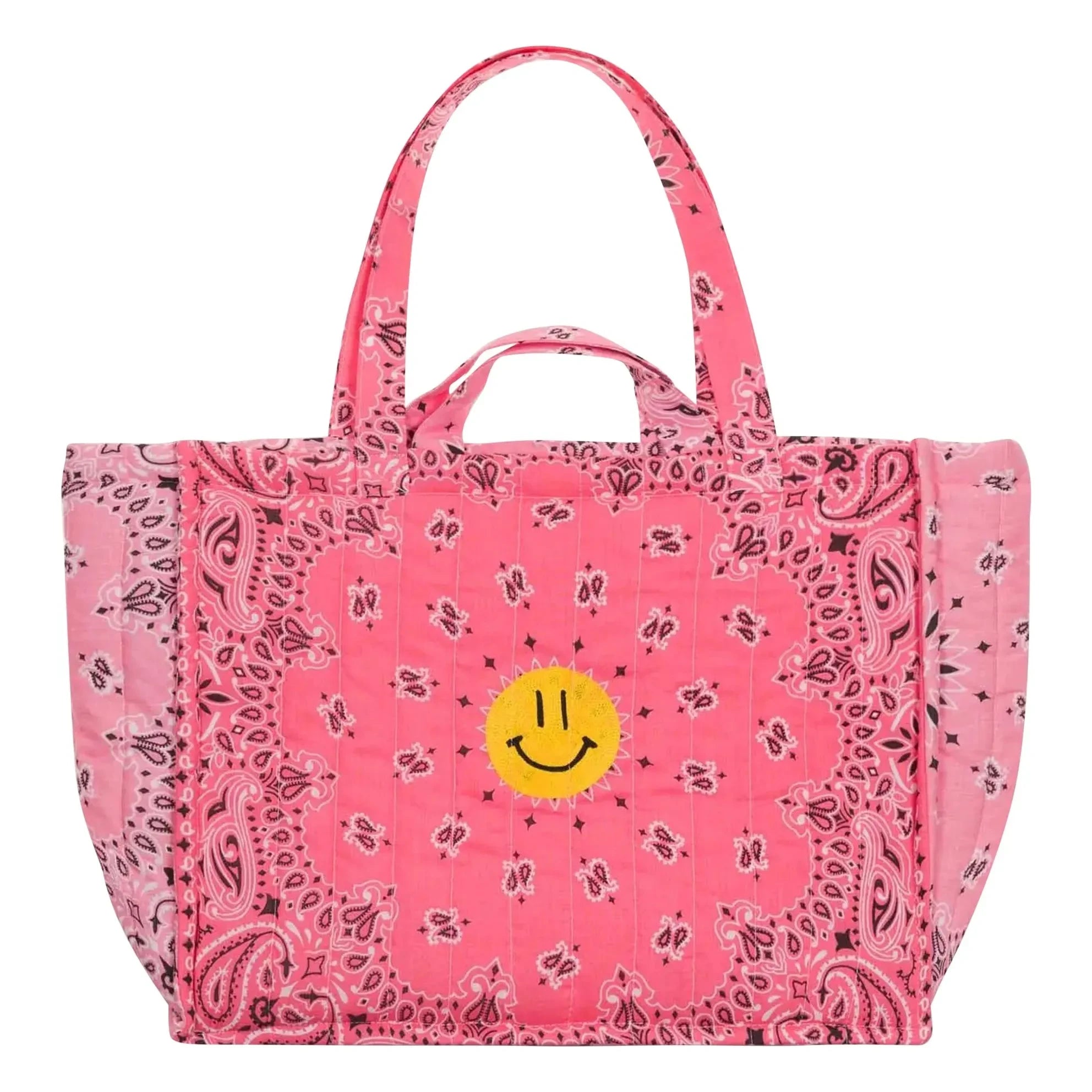 Call it by your name - Happy Face Maxi Gesteppte Tragetasche | Rosa