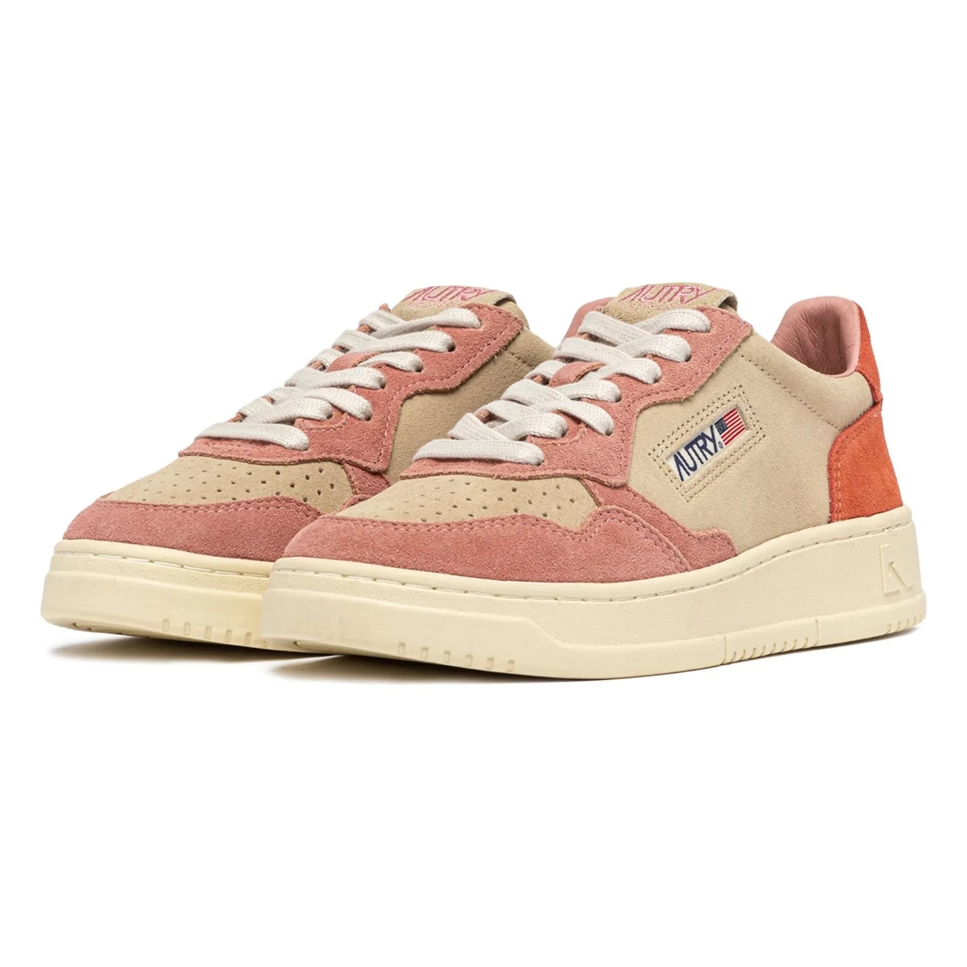 Autry - Medalist Low Tricolor Wildleder Sneaker | Orange