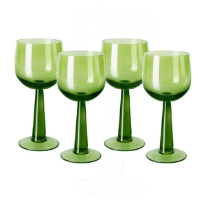 HKliving - The Emeralds Gläserset - 4-teilig | Gelbgrün