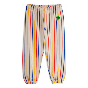 Mini Rodini - Kleeblatt-gestreifte Bio-Baumwoll-Jogginghose | Ecru
