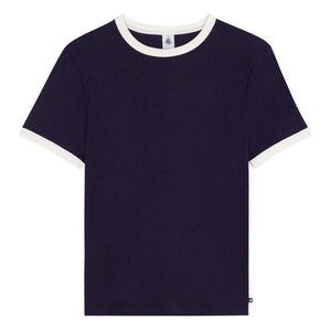 Petit Bateau - Ikonisches Rippstrick-T-Shirt | Marineblau