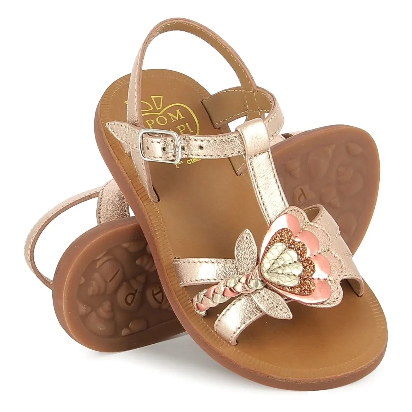 Pom d'Api – Plagette Alto Metallic Sandalen | Kupferrot