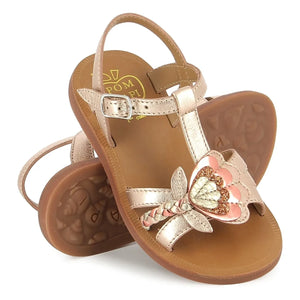 Pom d'Api – Plagette Alto Metallic Sandalen | Kupferrot