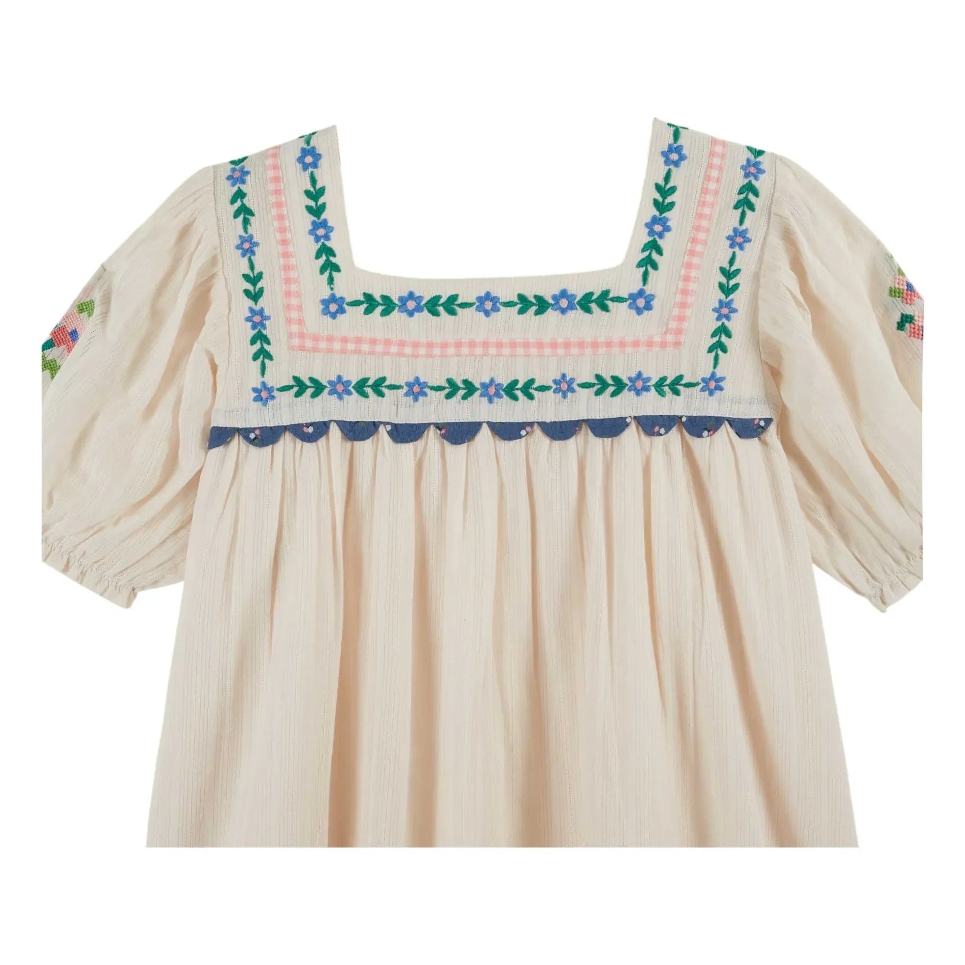 Emile et Ida – Besticktes Rüschenkleid | Creme