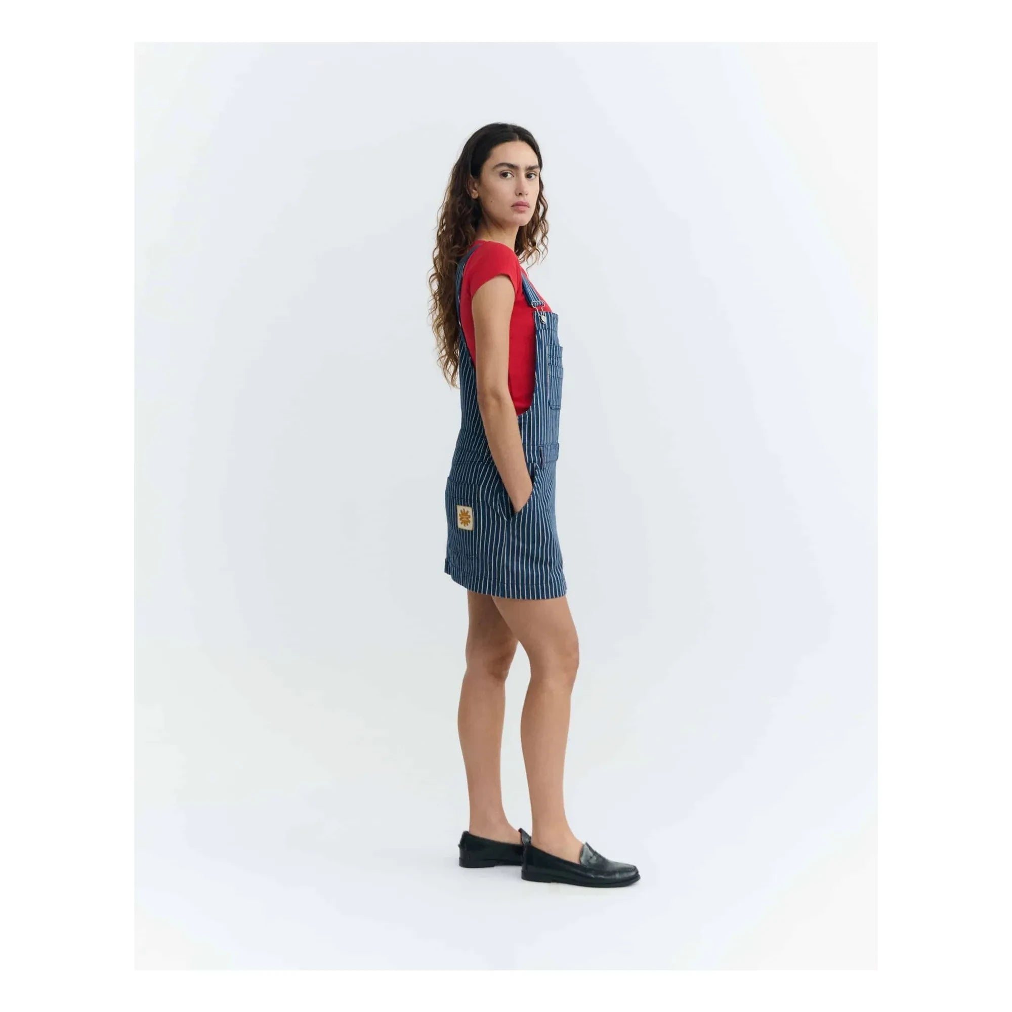 Thinking Mu - Rafaela Gestreiftes Bio-Baumwollkleid | Blau