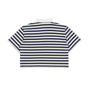 Smallable Kid - Çizgili Varsity Polo | Mavi siyah