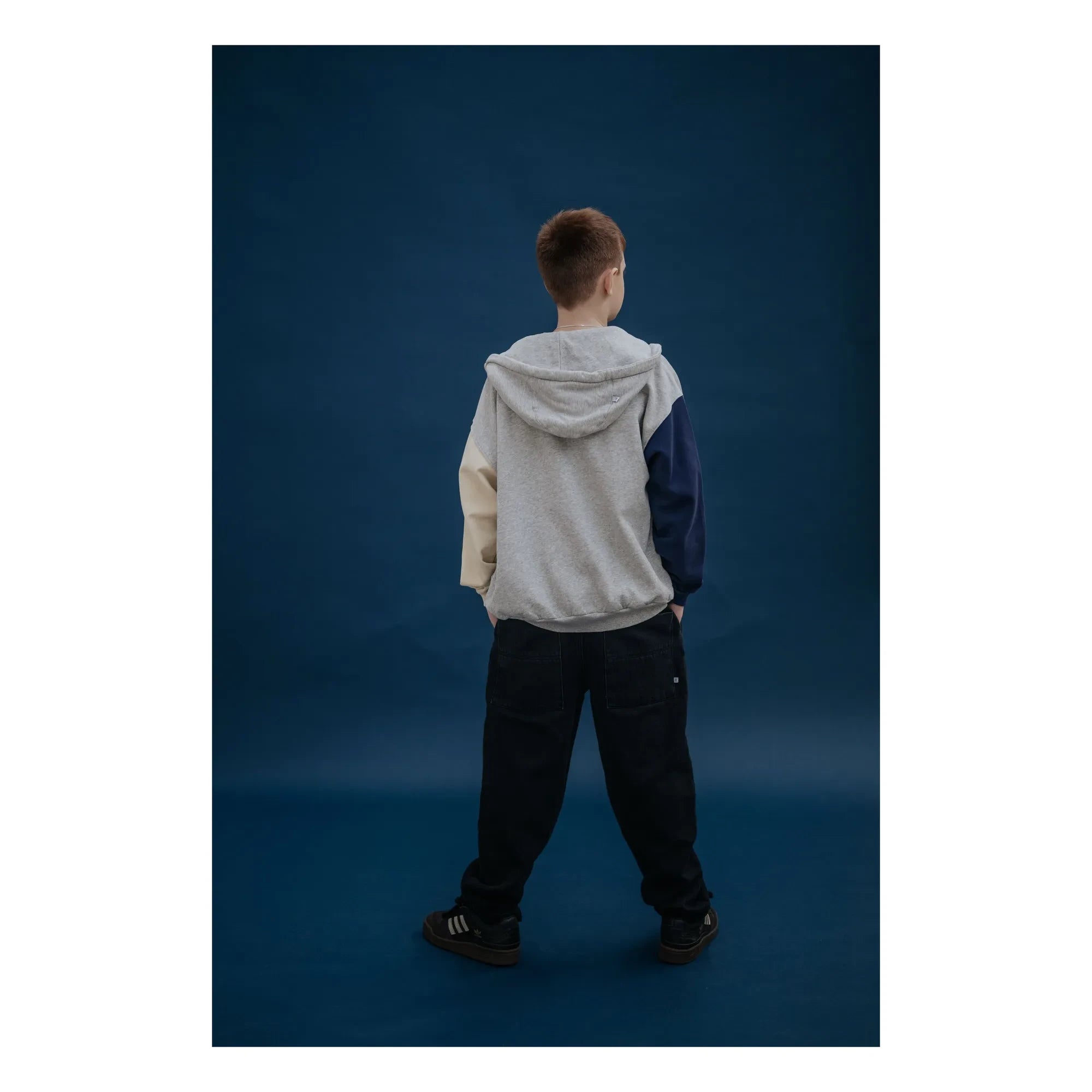 Repose AMS - Bio-Baumwolle Tricolor Reißverschluss Sweatshirt | Grau